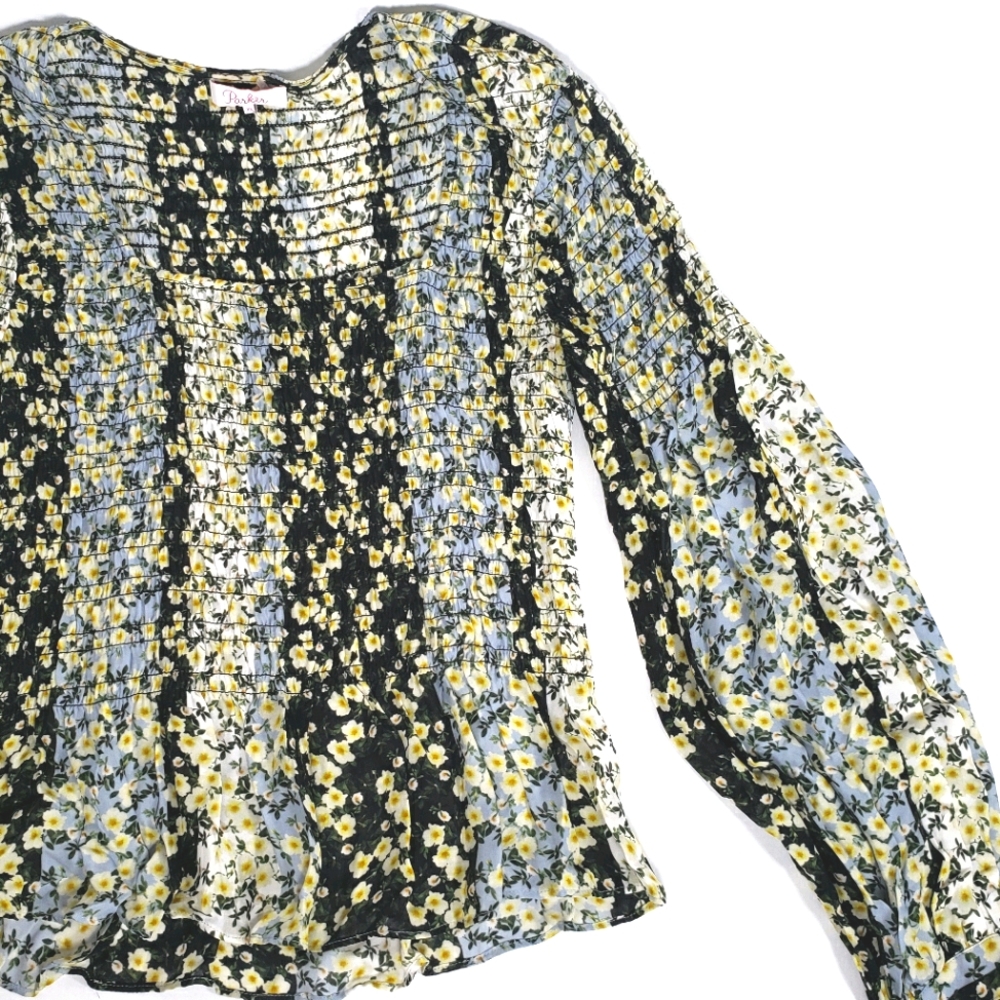 Parker Dara Silk Blouse Size xs Floral Boho Top